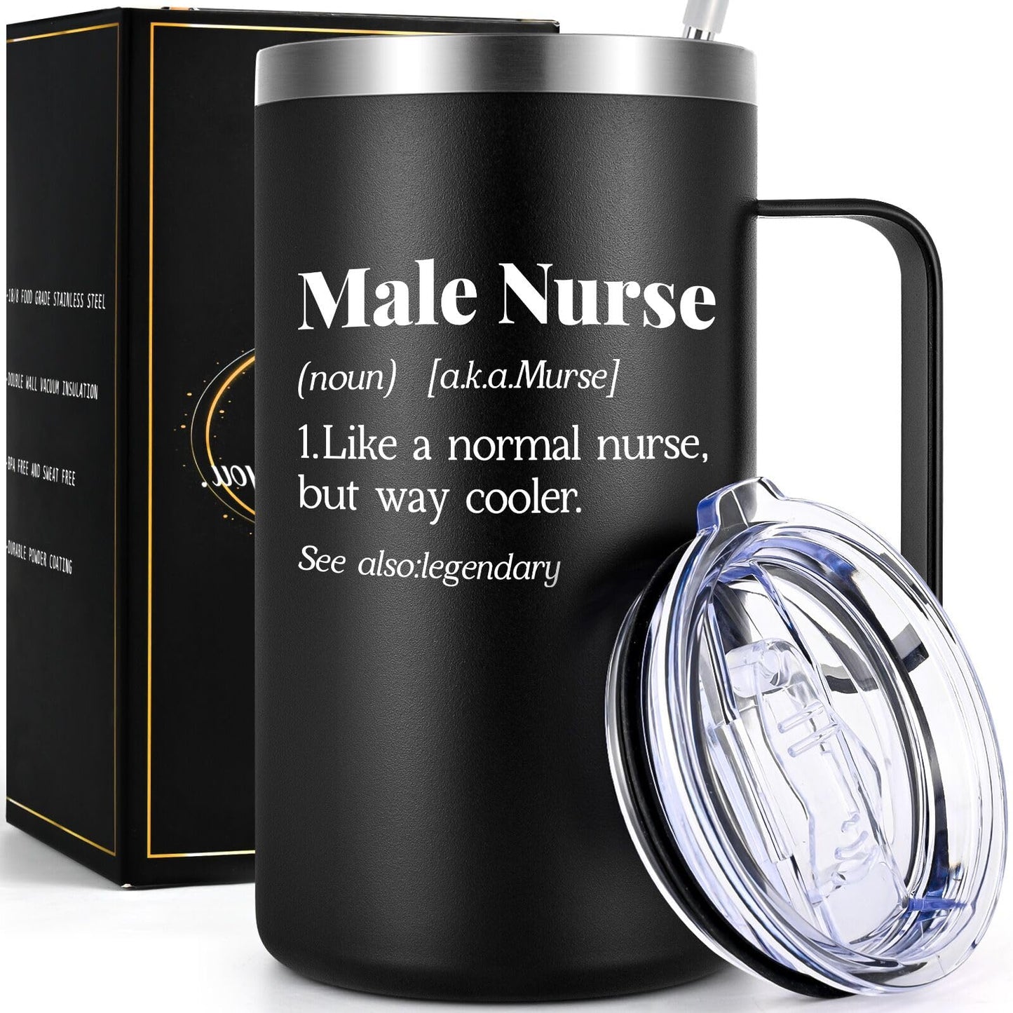 Lifecapido Male Nurse Gifts for Men, Tumbler Like A Normal Nurse But Way Cooler Stainless Steel Coffee Mug, Nurse Week Gifts Appreciation Graduation Gifts for Murse Nurse Practitioner (20 oz Black)