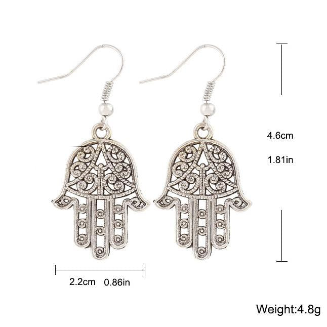 Hamsa Drop Earring