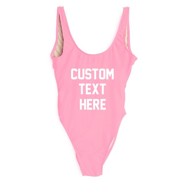 Custom Letter Print Swimsuit