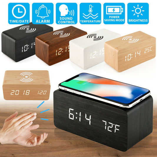 LED Alarm Clock & Wireless Phone Charger