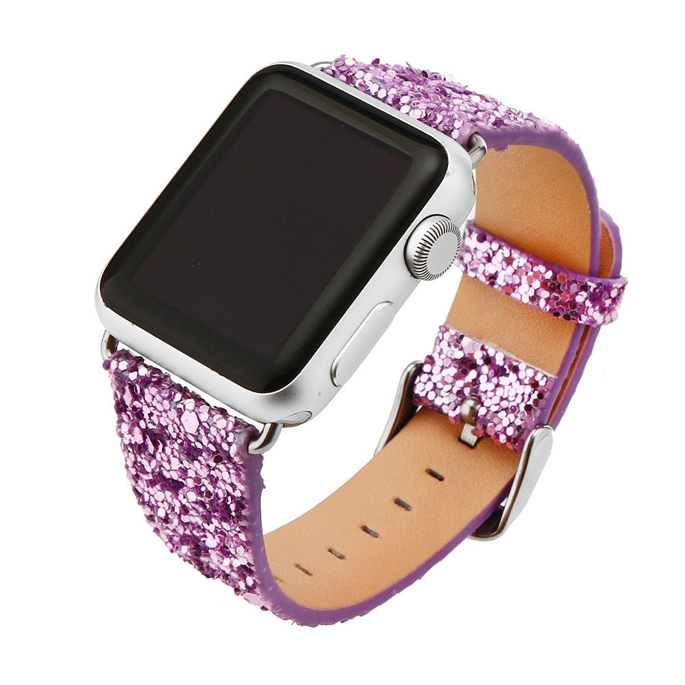 Leather Sparkling Band for Apple Watch