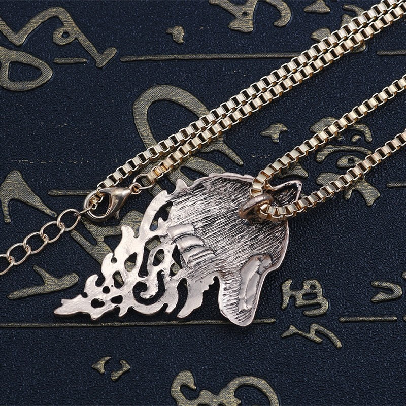 Wolf Head Pendant Necklace