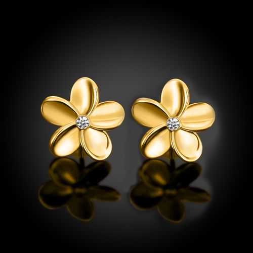 18K White Gold Plated Flower Stud Earring