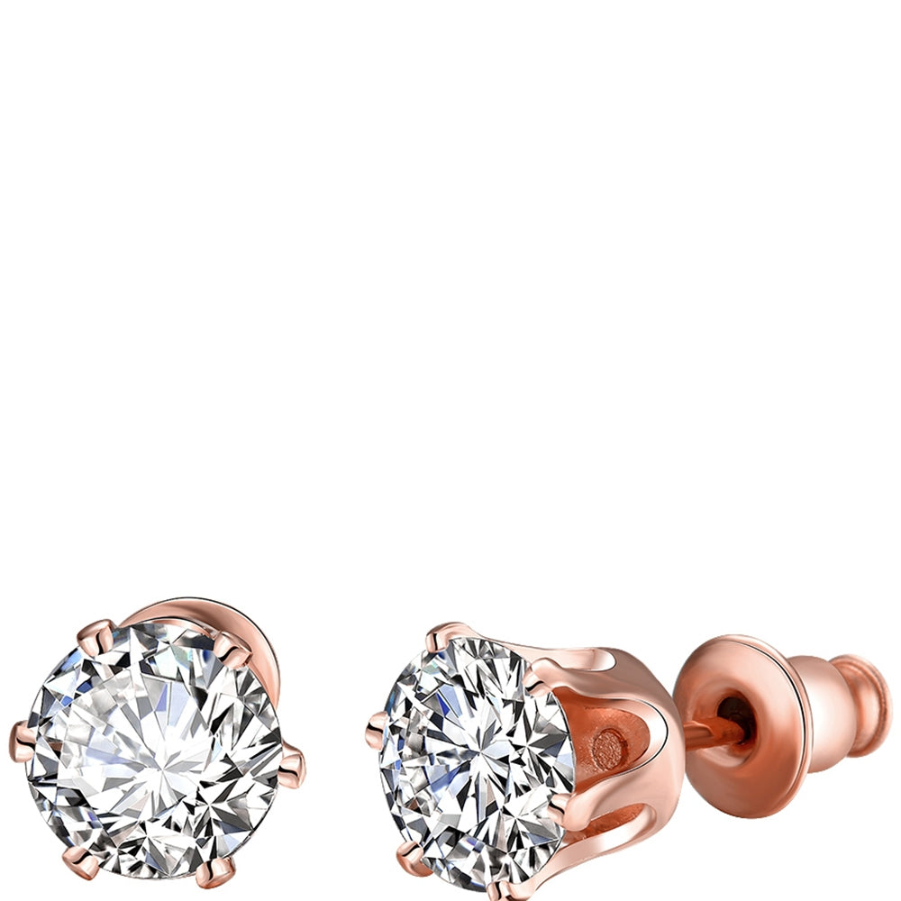 Rose Gold Plated Diamond 4Ct Studs