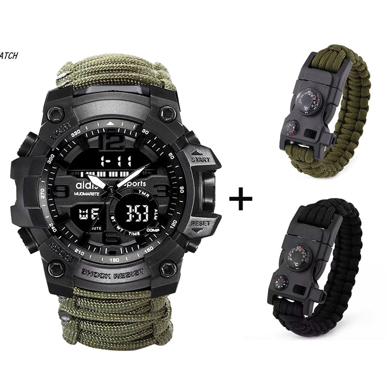 Waterproof Military Watch Band w/ compass