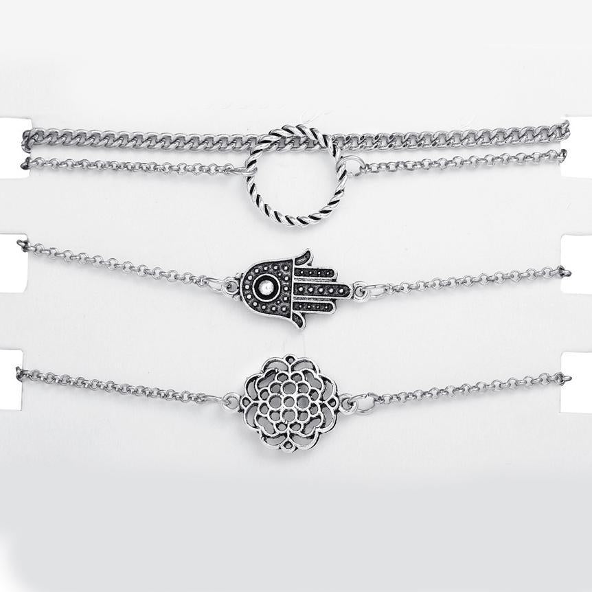 4 Piece Hamsa Bracelet Set