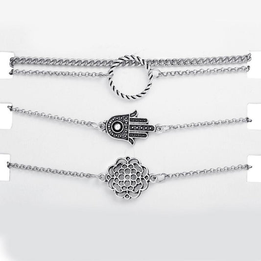 4 Piece Hamsa Bracelet Set