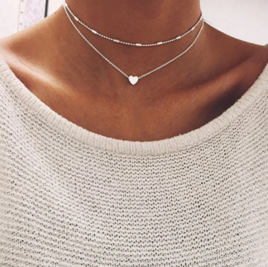 Double heart-shaped Choker