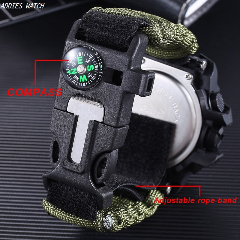 Waterproof Military Watch Band w/ compass