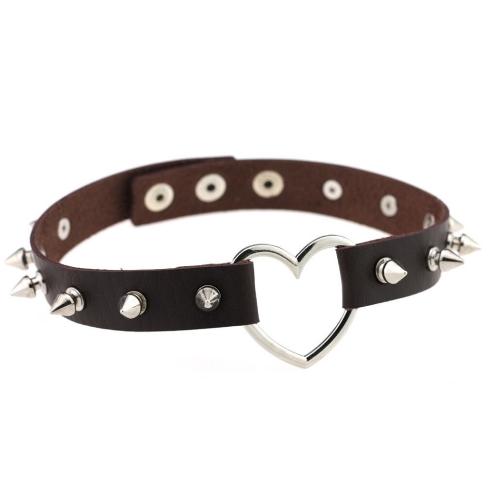 Punk Goth Rivet Choker Necklace