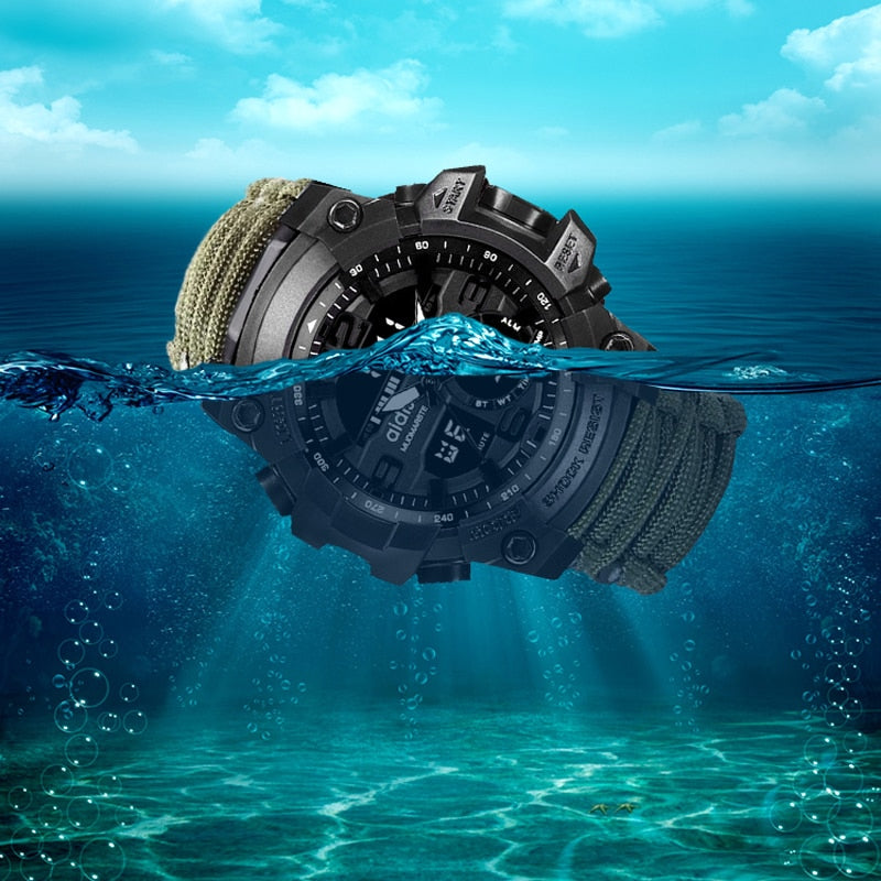 Waterproof Military Watch Band w/ compass