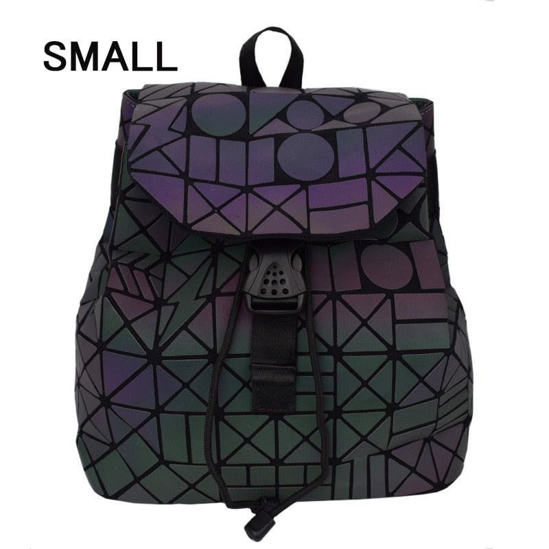 Women Luminous Hologram Backpack Shoulder Bag