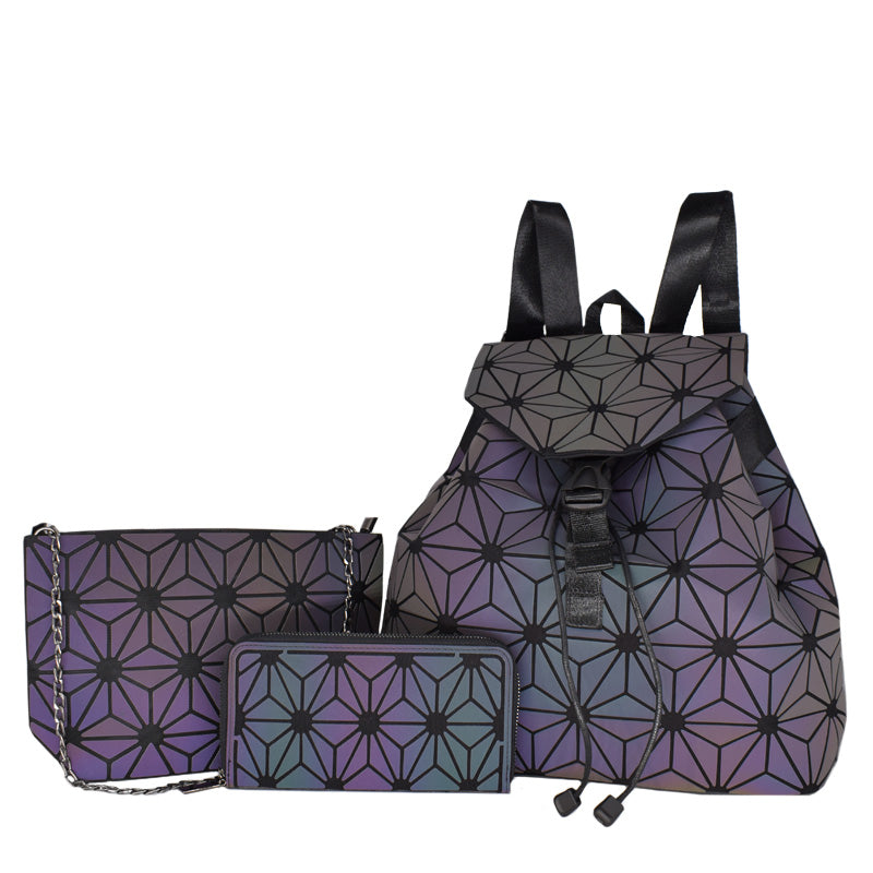 Women Luminous Hologram Backpack Shoulder Bag