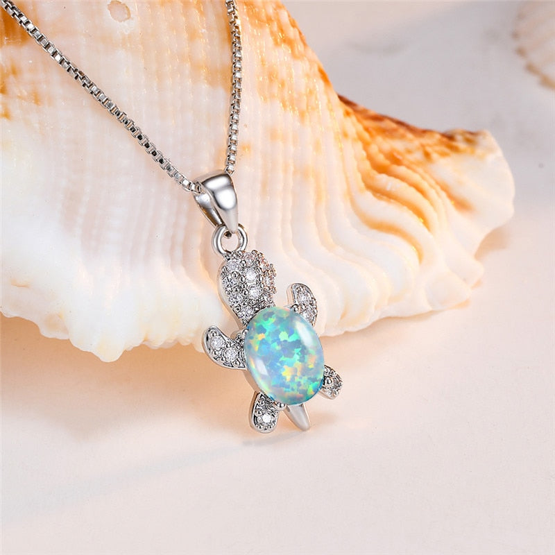 Sea Turtle Necklace and Earrings Set