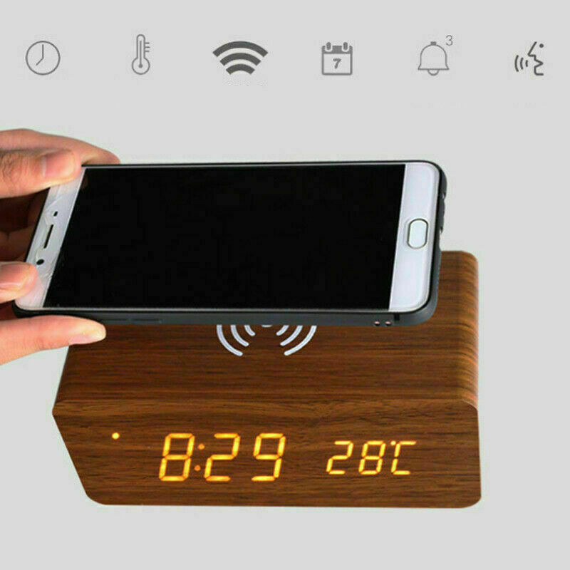 LED Alarm Clock & Wireless Phone Charger