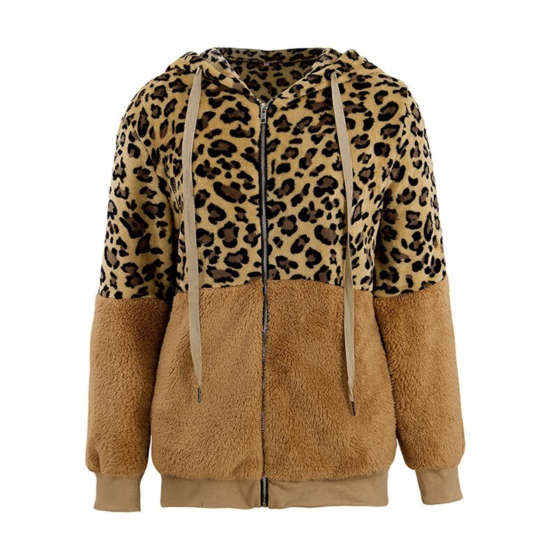 Soft Leopard PrintFur Hoodie Coat