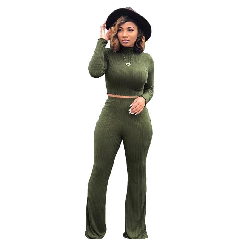 2 Piece Women Long Sleeve Top and Pants Set