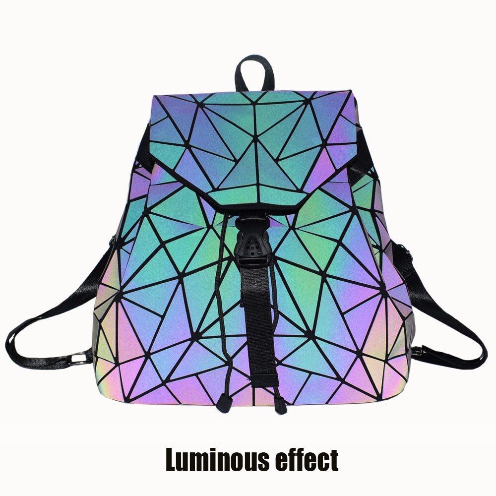 Women Luminous Hologram Backpack Shoulder Bag