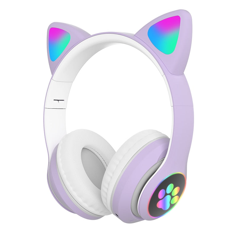 LED Cat Ear Noise Cancelling Bluetooth Headphones