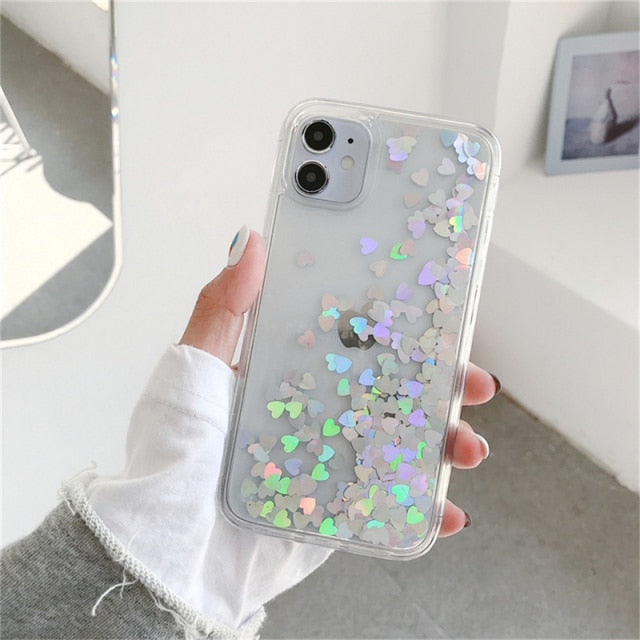 Glitter Heart Sequins Phone Case