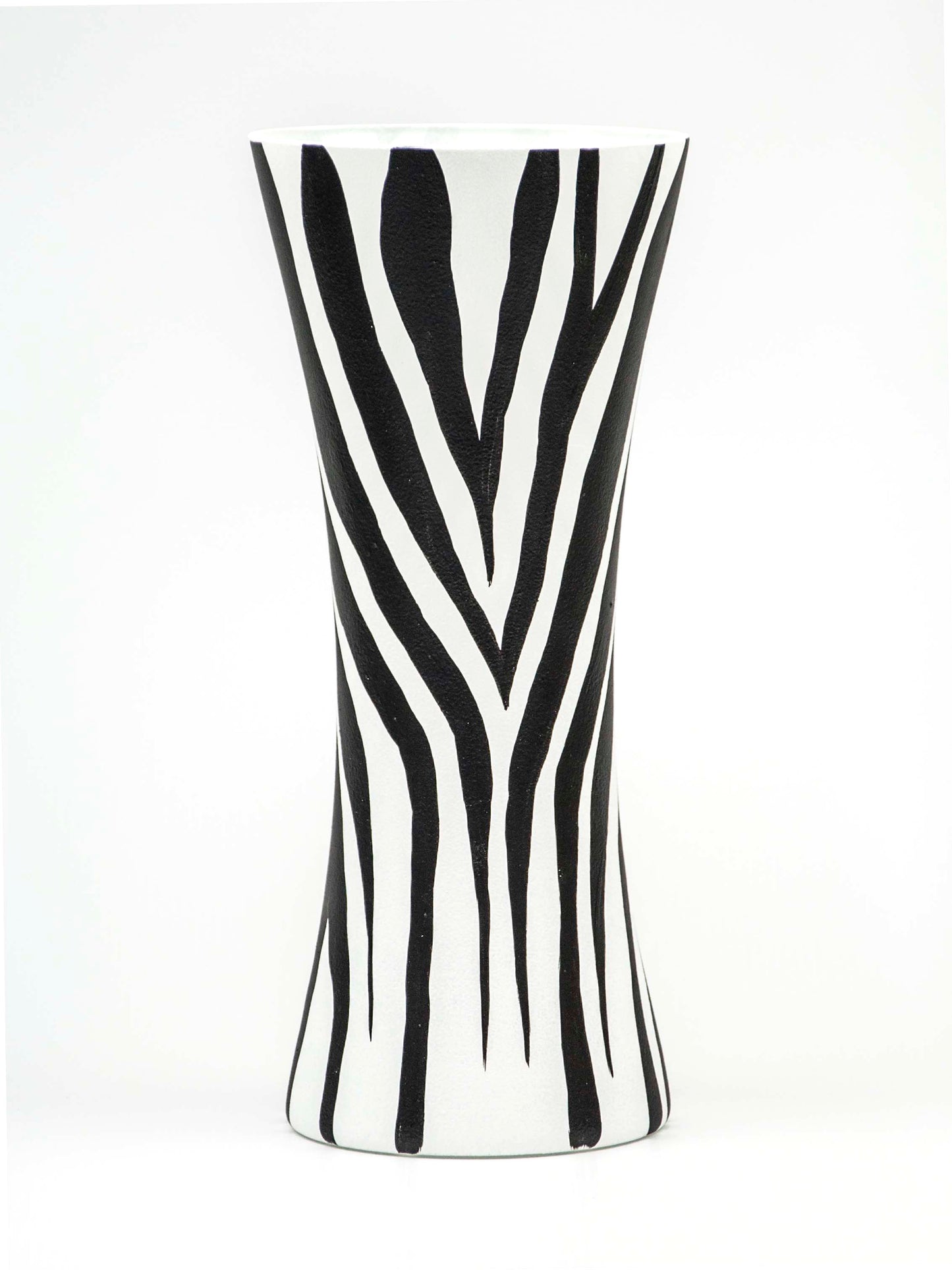 Home Decor Zebra Print Glass Vase