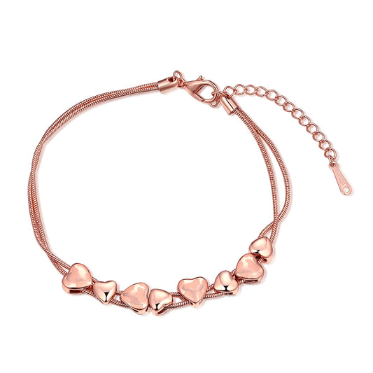 18K Rose Gold Plated Heart Bracelet