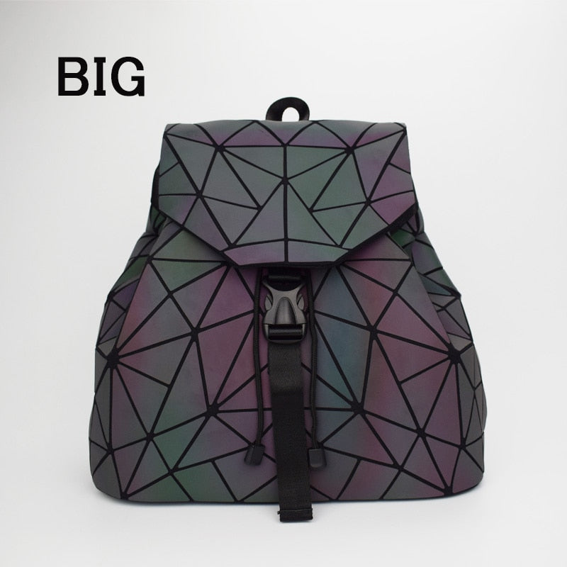 Women Luminous Hologram Backpack Shoulder Bag