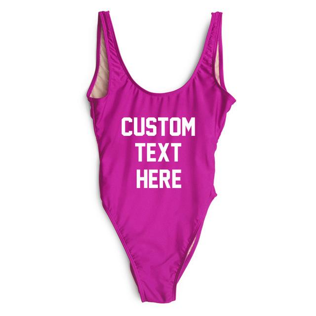 Custom Letter Print Swimsuit