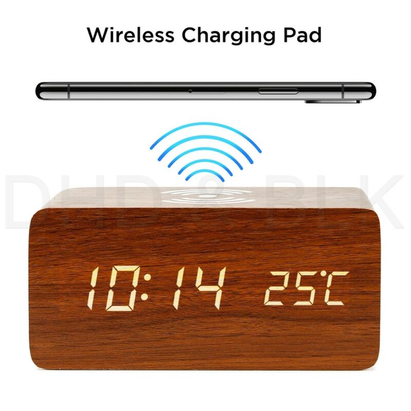 LED Alarm Clock & Wireless Phone Charger