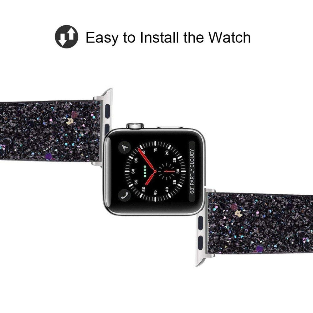 Leather Sparkling Band for Apple Watch