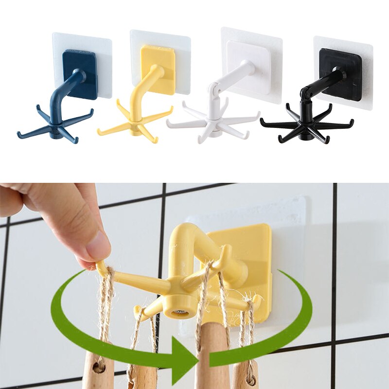 Rotating Kitchen Hook Organizer Rack