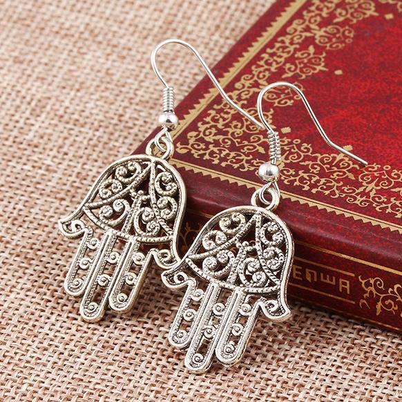 Hamsa Drop Earring