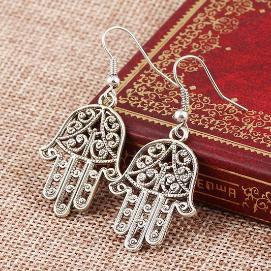 Hamsa Drop Earring