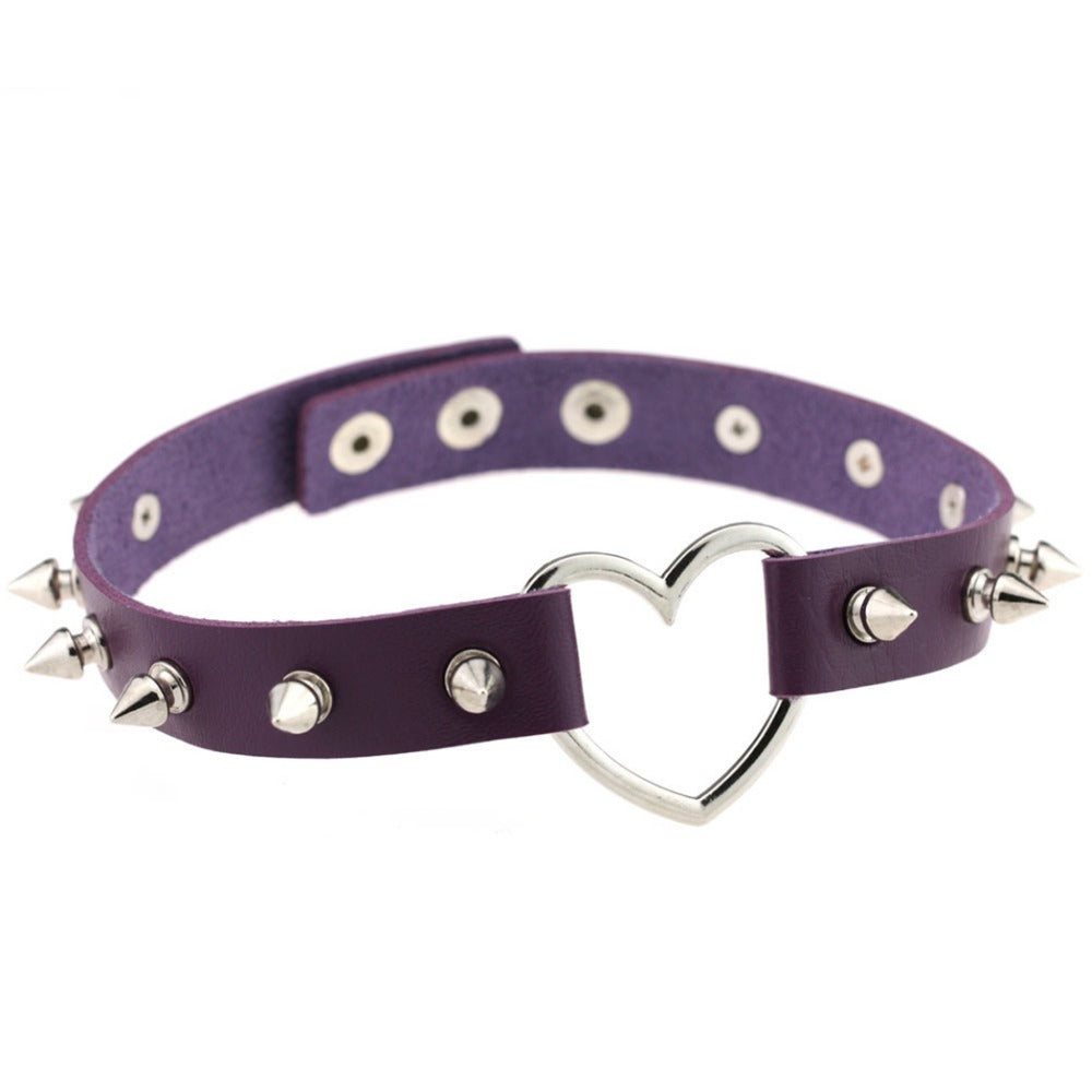 Punk Goth Rivet Choker Necklace