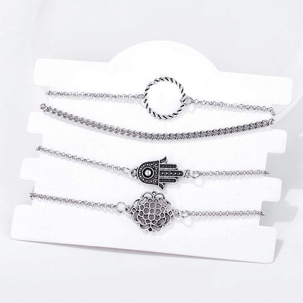 4 Piece Hamsa Bracelet Set