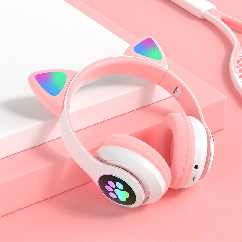 LED Cat Ear Noise Cancelling Bluetooth Headphones