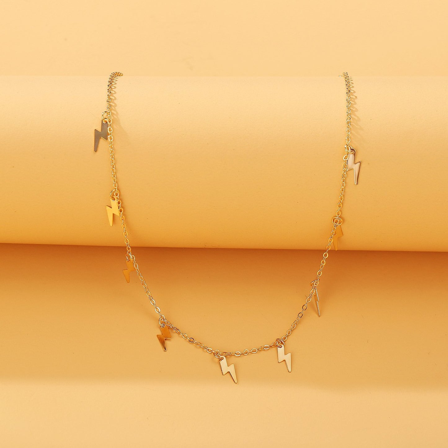 Lighting Bolt Necklace  18K Gold Plated Necklace