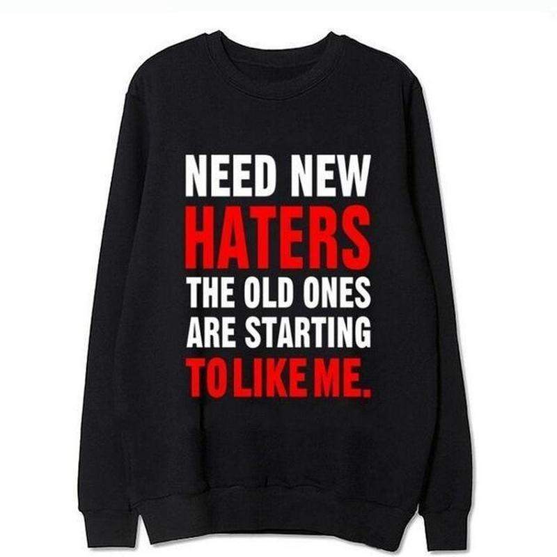 Crew Neck "New Haters" Sweater