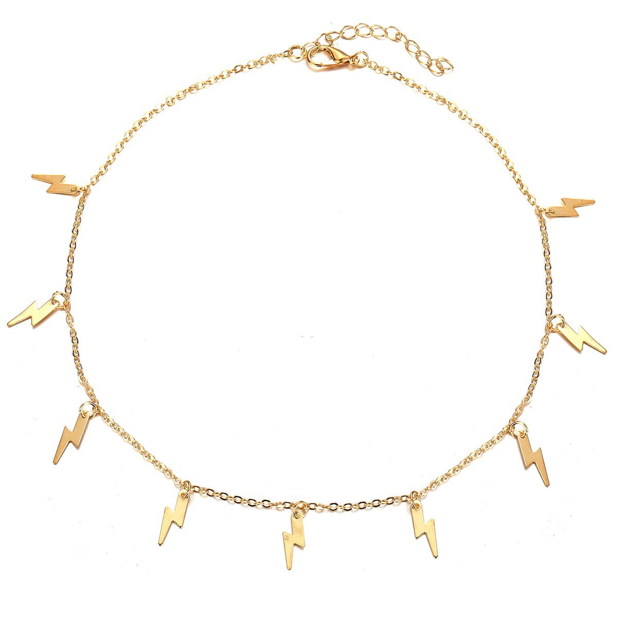 Lighting Bolt Necklace  18K Gold Plated Necklace