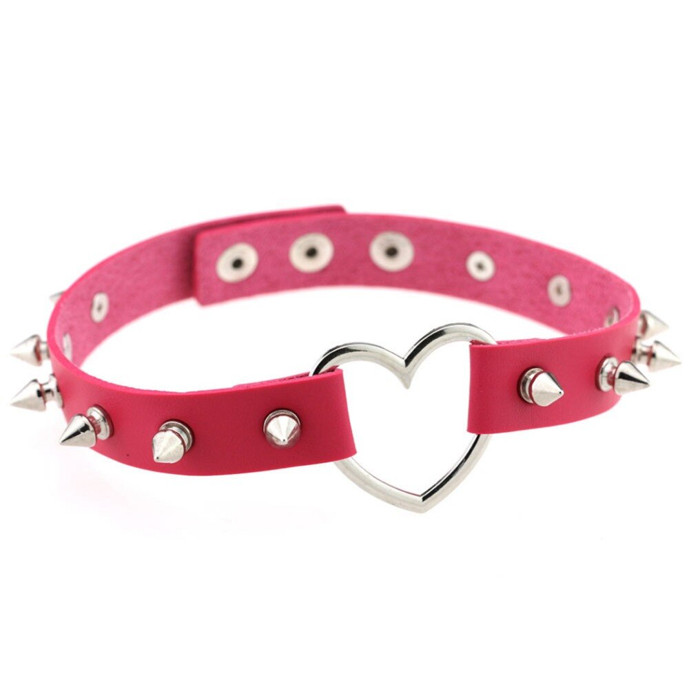 Punk Goth Rivet Choker Necklace