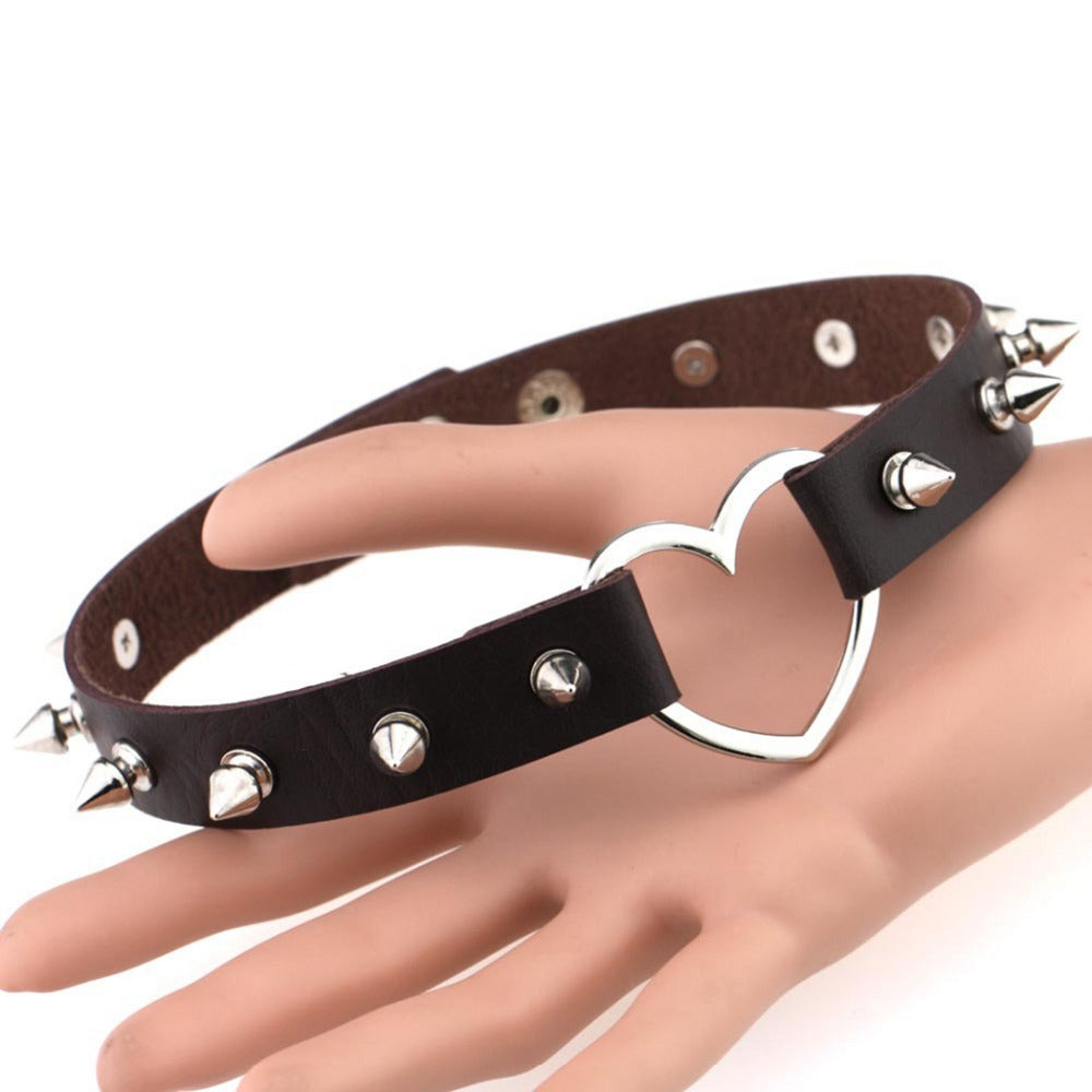 Punk Goth Rivet Choker Necklace