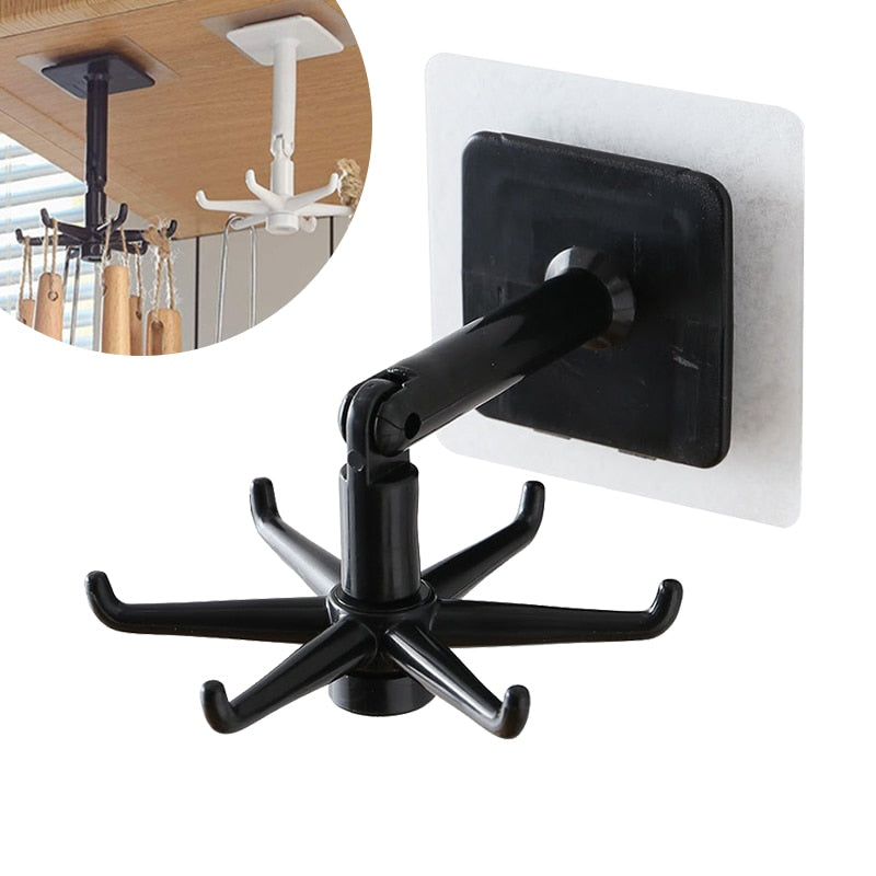 Rotating Kitchen Hook Organizer Rack