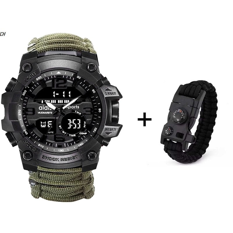 Waterproof Military Watch Band w/ compass