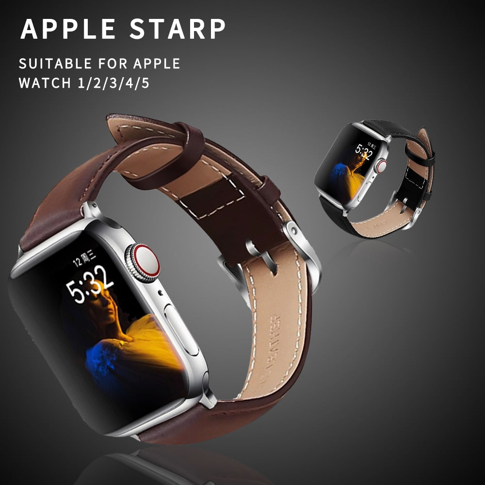 Leather Band Strap For Apple Watch