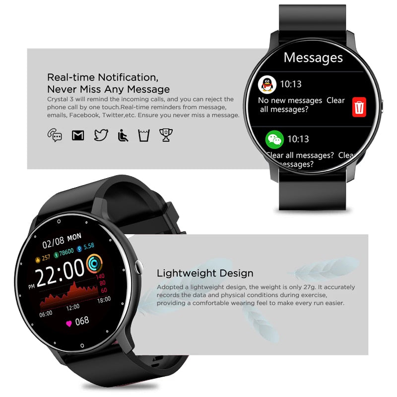 Full Touch Screen Sport Fitness Smart Watch