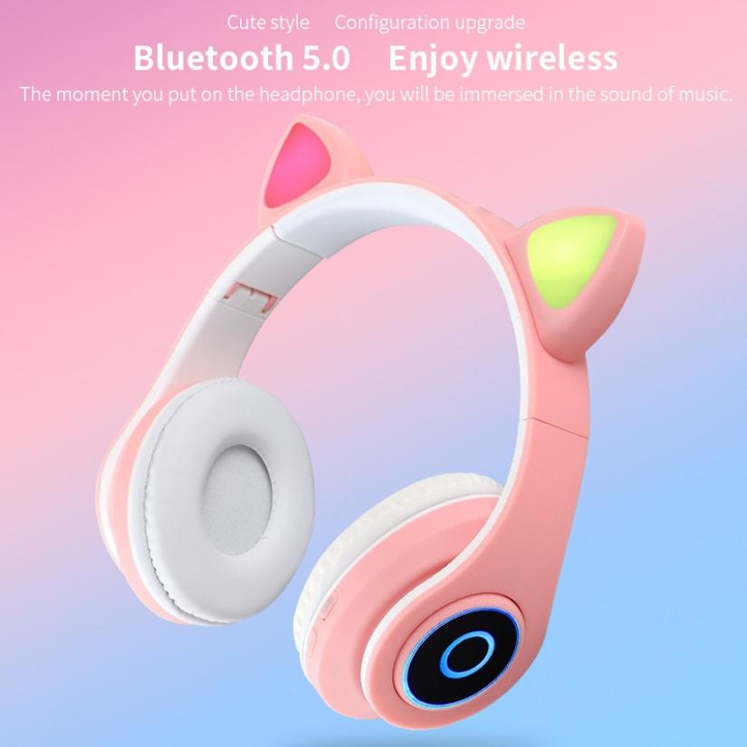 LED Cat Ear Noise Cancelling Bluetooth Headphones