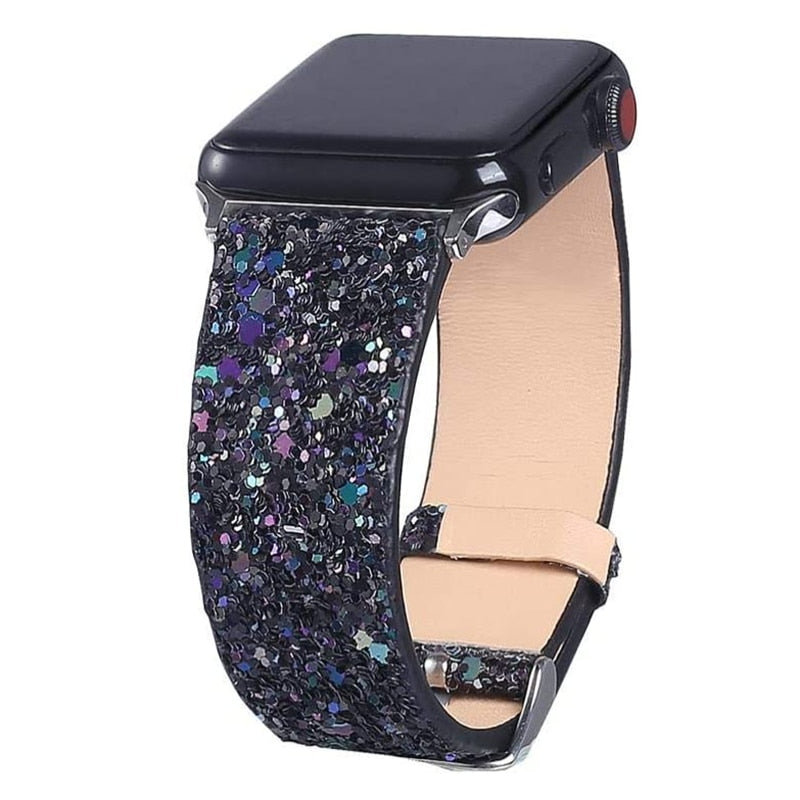 Leather Sparkling Band for Apple Watch