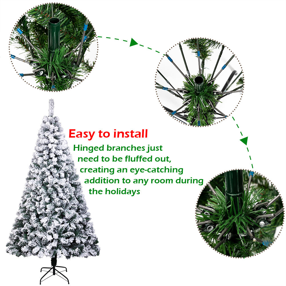 7ft Pvc Flocking Christmas Tree