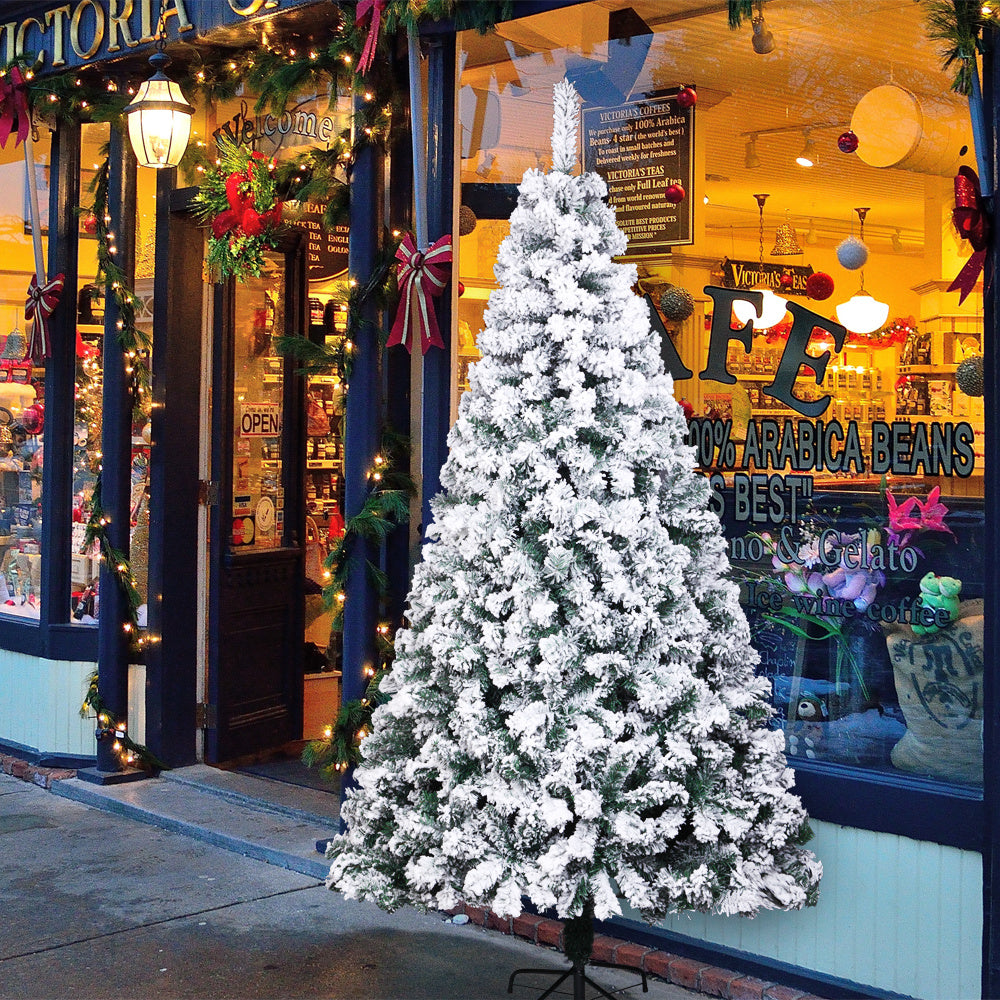 7ft Pvc Flocking Christmas Tree