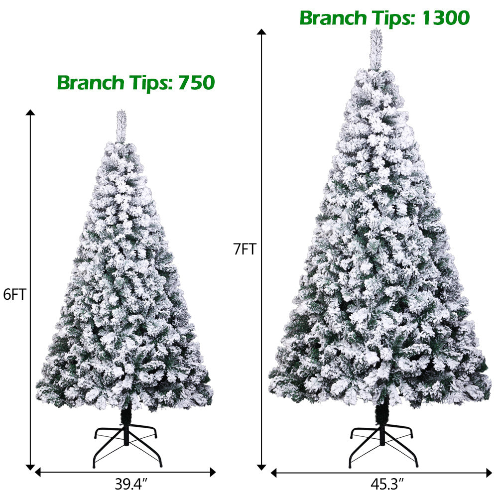 7ft Pvc Flocking Christmas Tree